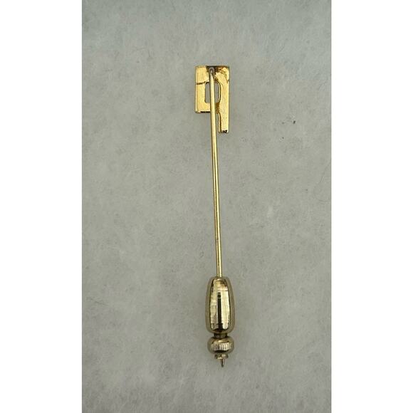 Vtg Gold Tone Letter P Stick Pin - Picture 2 of 2
